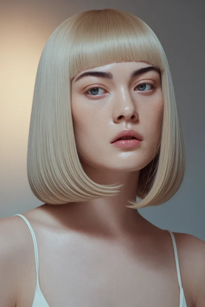 Beige Blonde Straight Cut