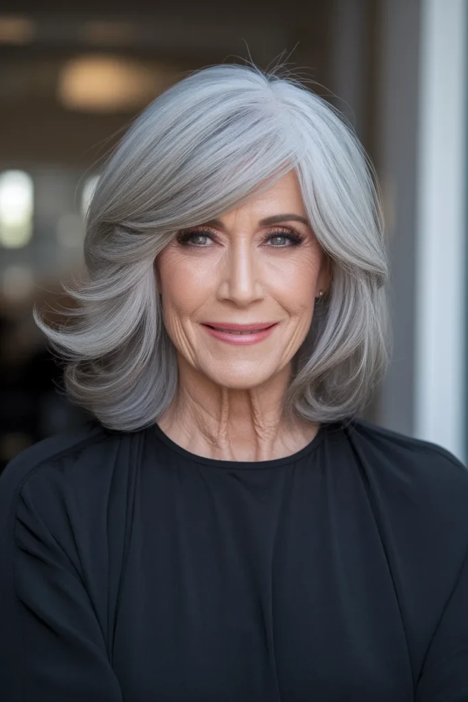 Blended Gray Bangs