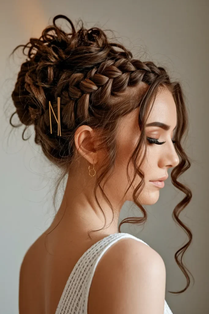 Braided Curly Bun