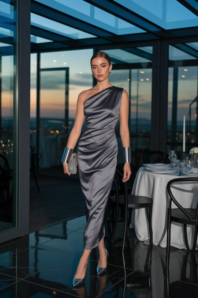 Charcoal Satin Column