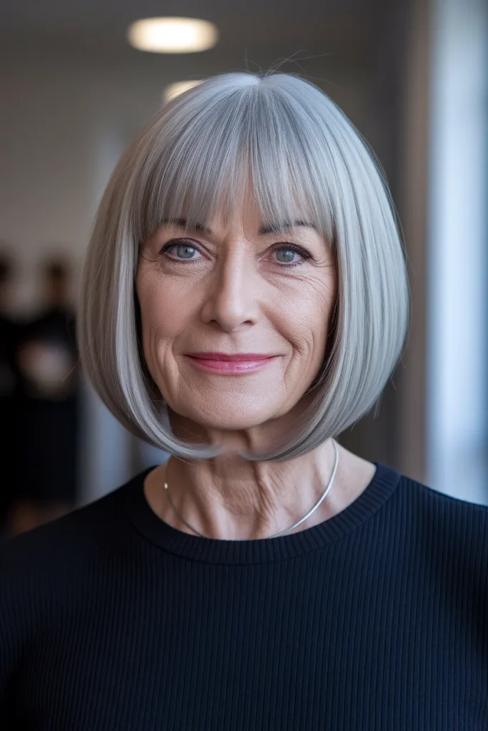 Chin-Length Bob Bangs