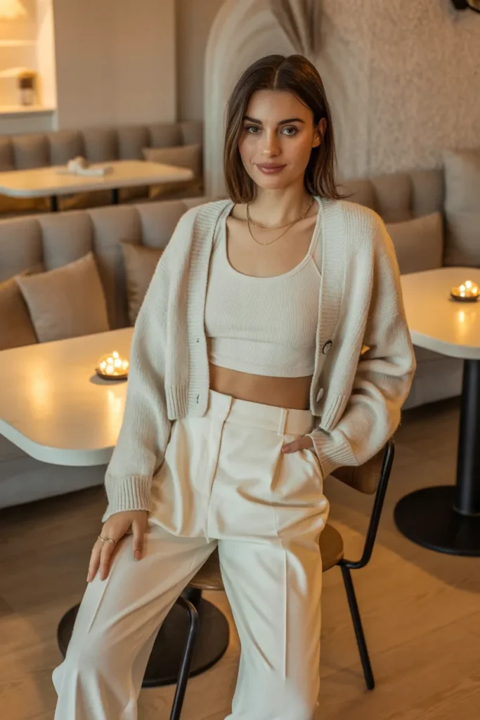 Cropped Cardigan Set
