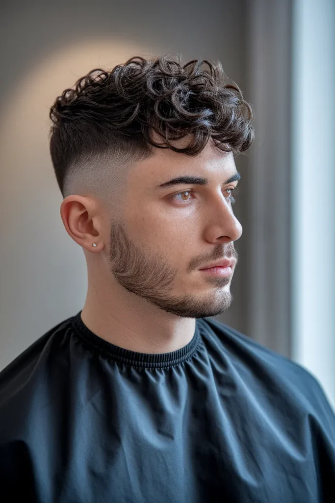 Curly Fringe Fade