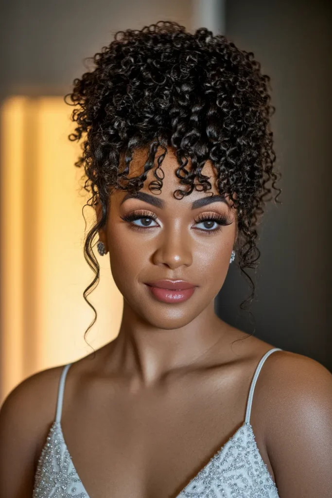 Curly Pineapple Updo