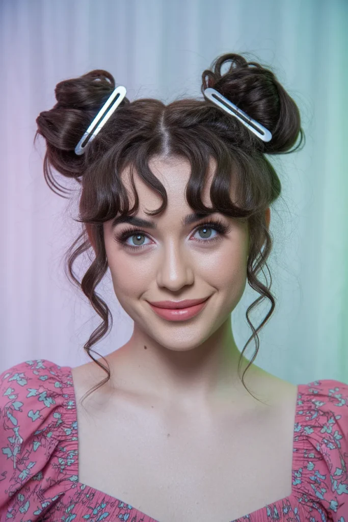 Curly Space Buns