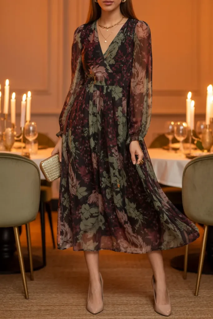Dark Floral Midi