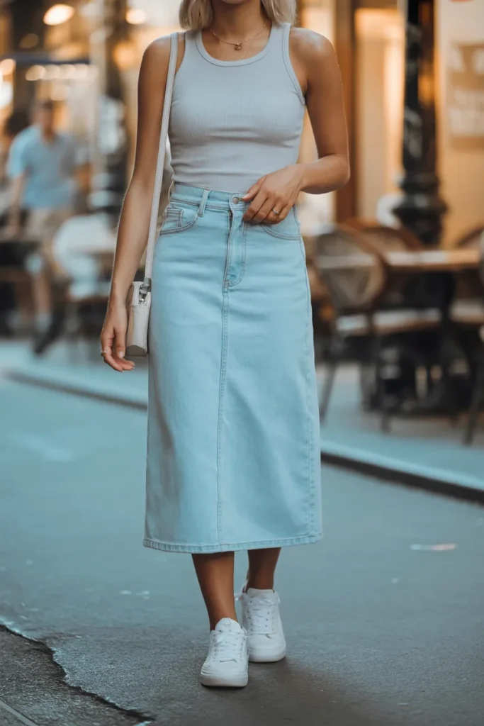 Denim Skirt Combo