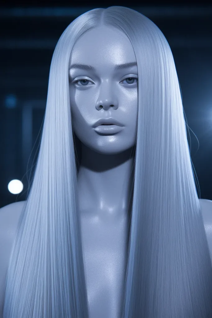  Icy Silver Long Hair