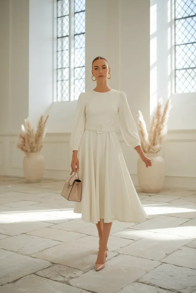 Ivory Belted Chic