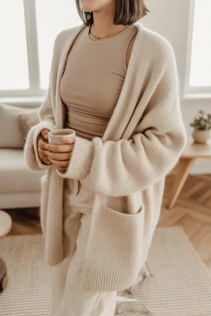 Knit Cardigan Look