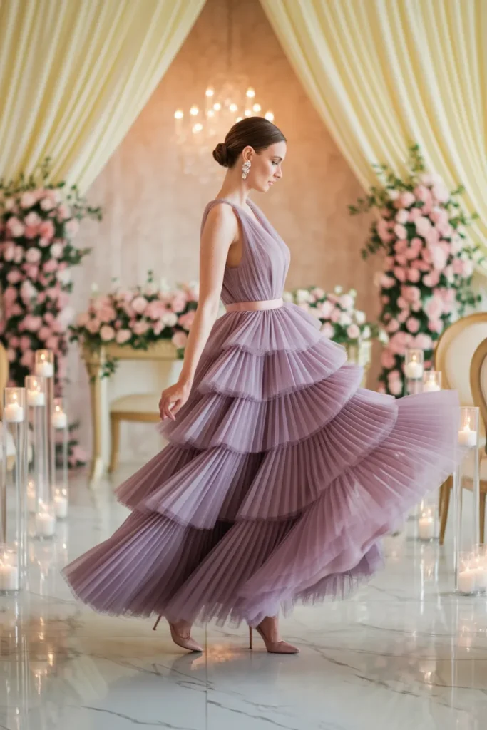 Mauve Tulle Layers