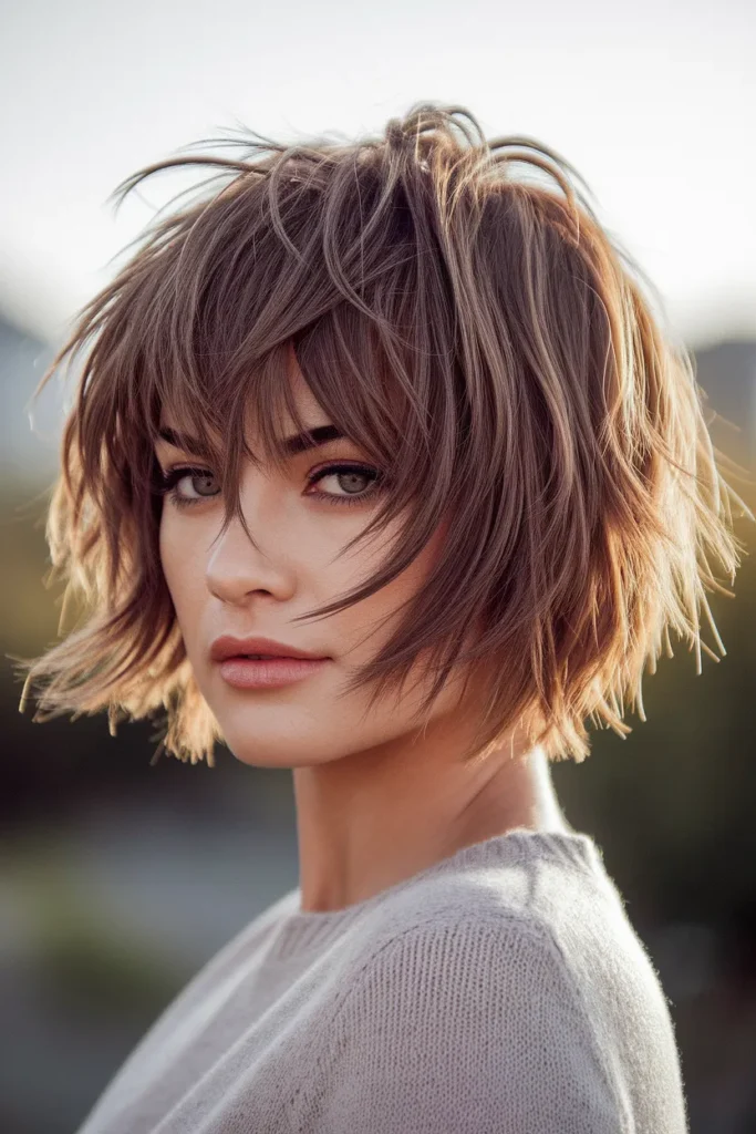 Messy Brunette Shag
