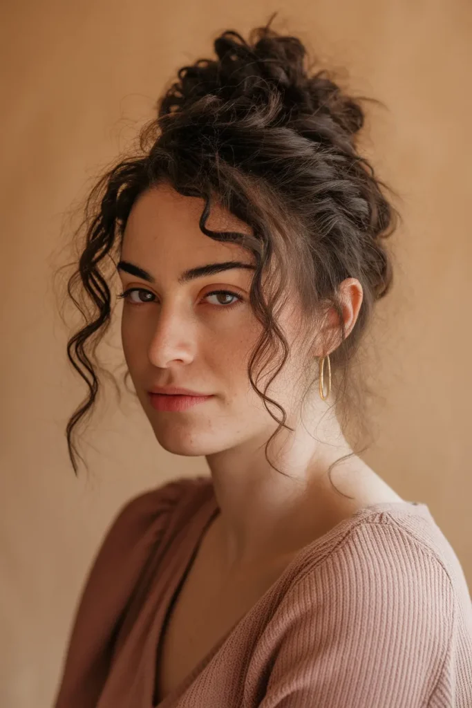 Messy Curly Bun