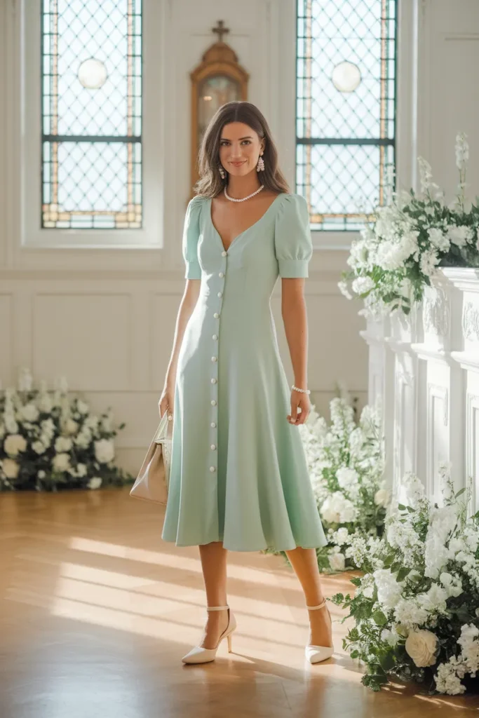Mint Button Elegance