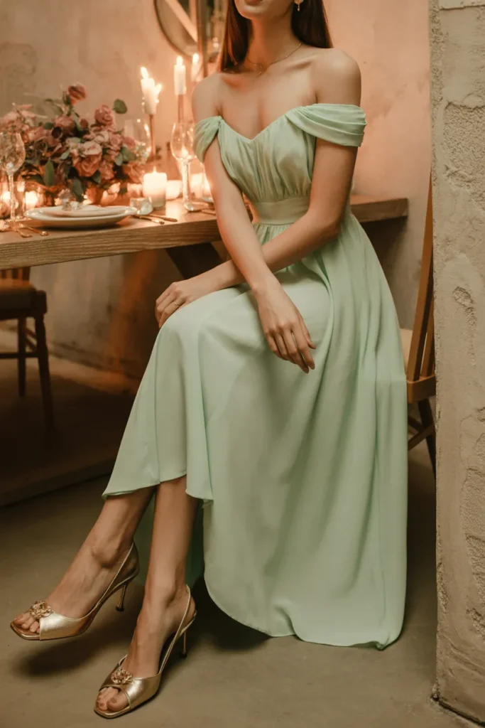 Off-Shoulder Midi Dress