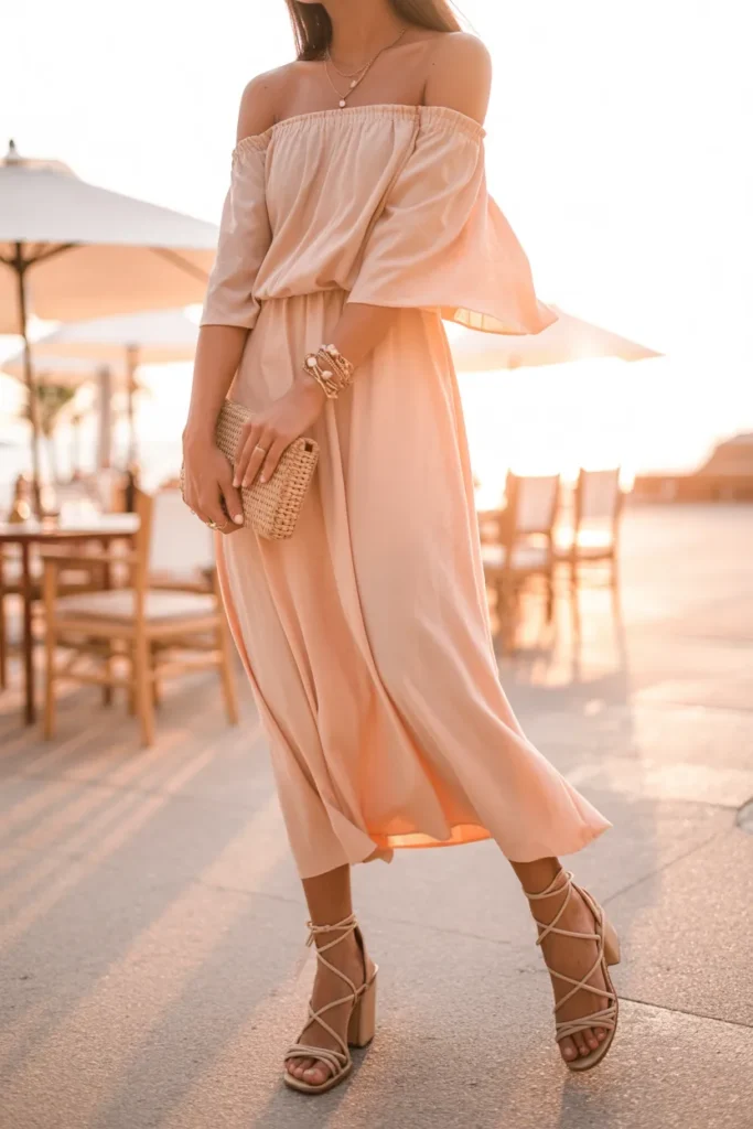 Off-Shoulder Sunset Dress