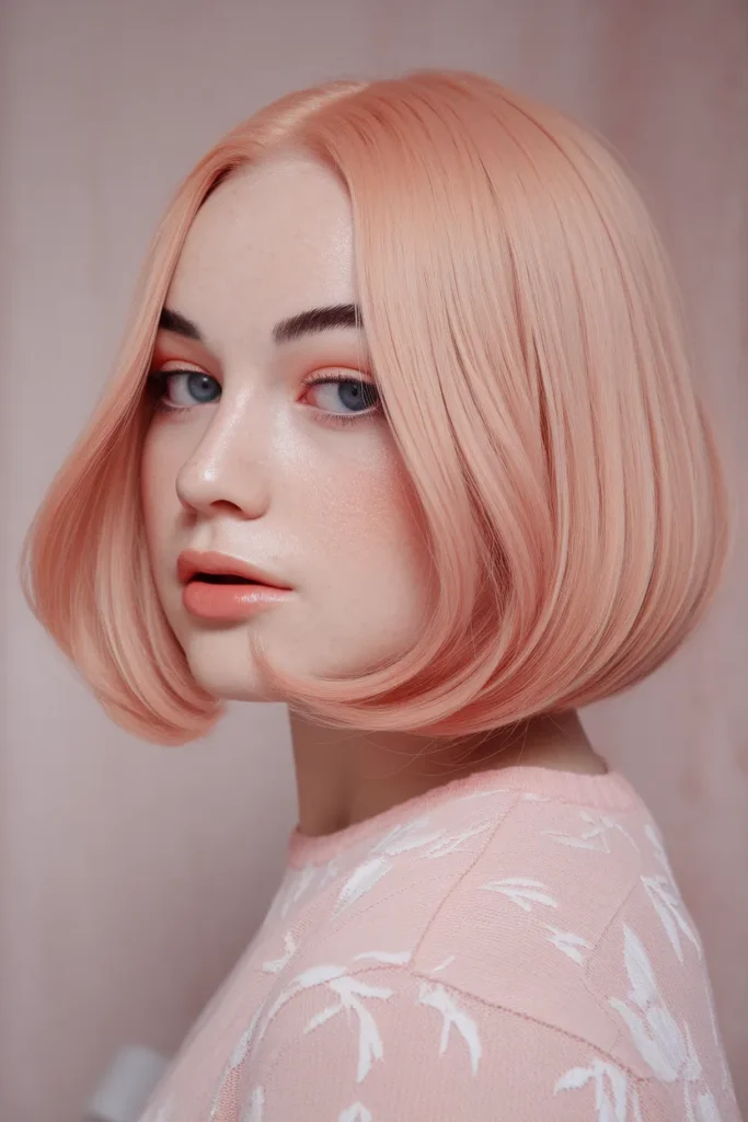 Peach Blonde Bob