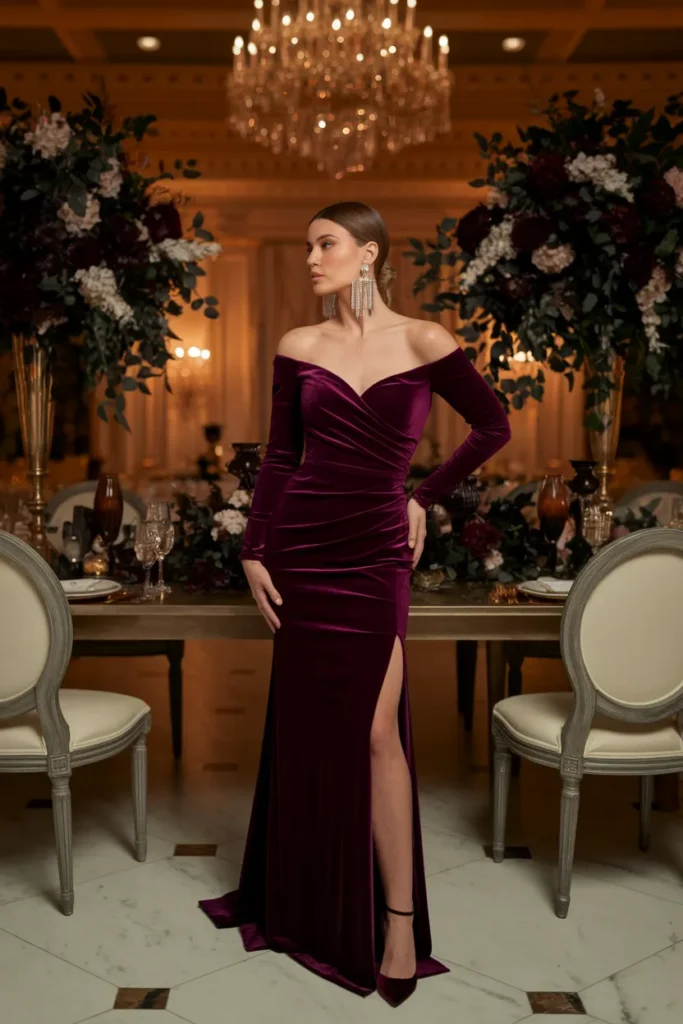Plum Off-Shoulder