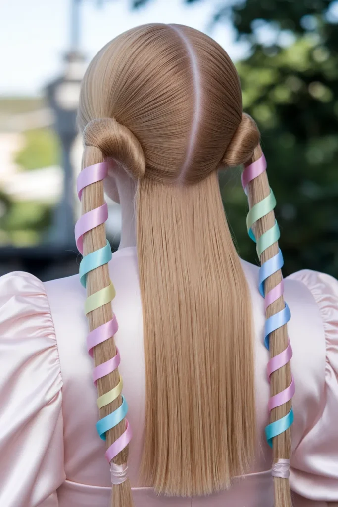 Ribbon Wrapped Pigtails