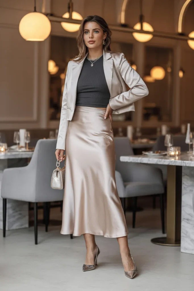Satin Skirt Layers