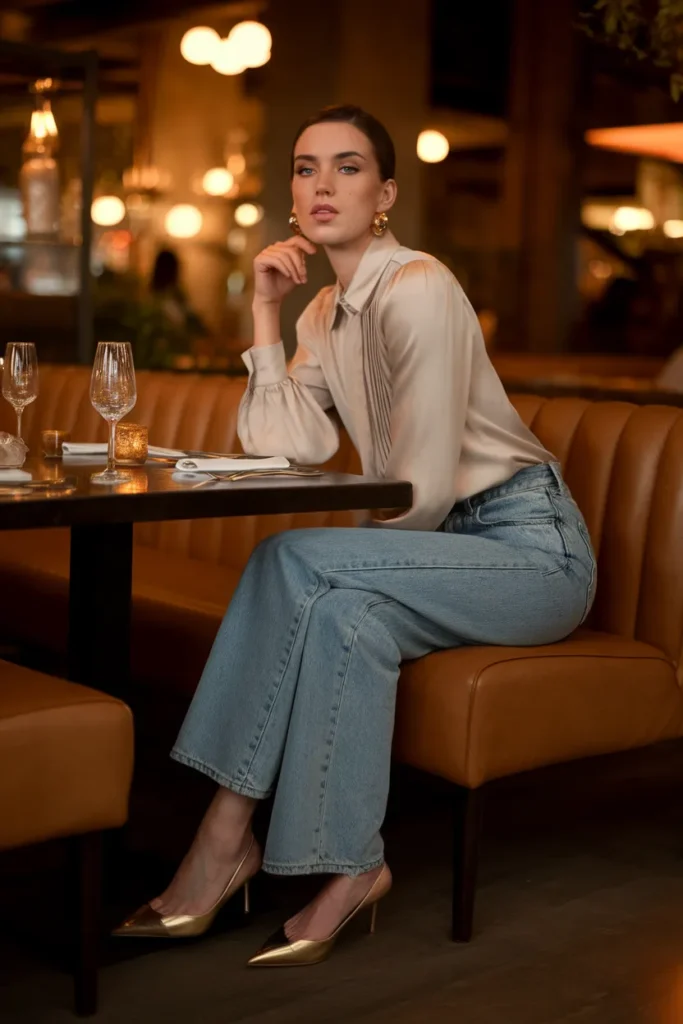 Silk Blouse Denim