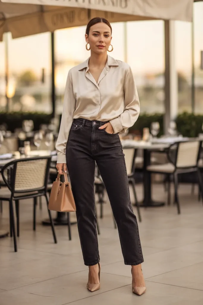 Silk Blouse Denim
