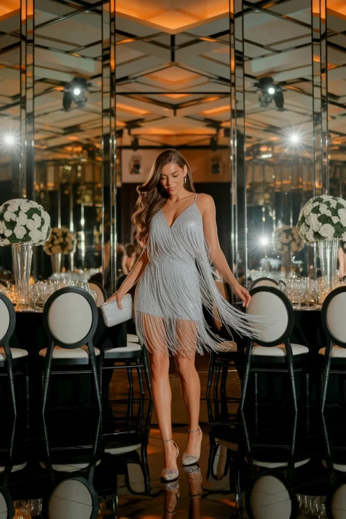 Silver Fringe Dress