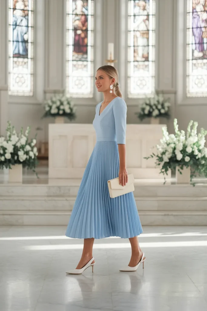 Sky Blue Pleats