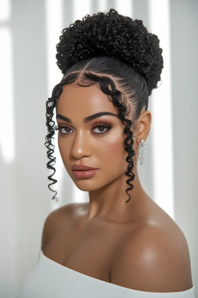 Sleek Curly Bun