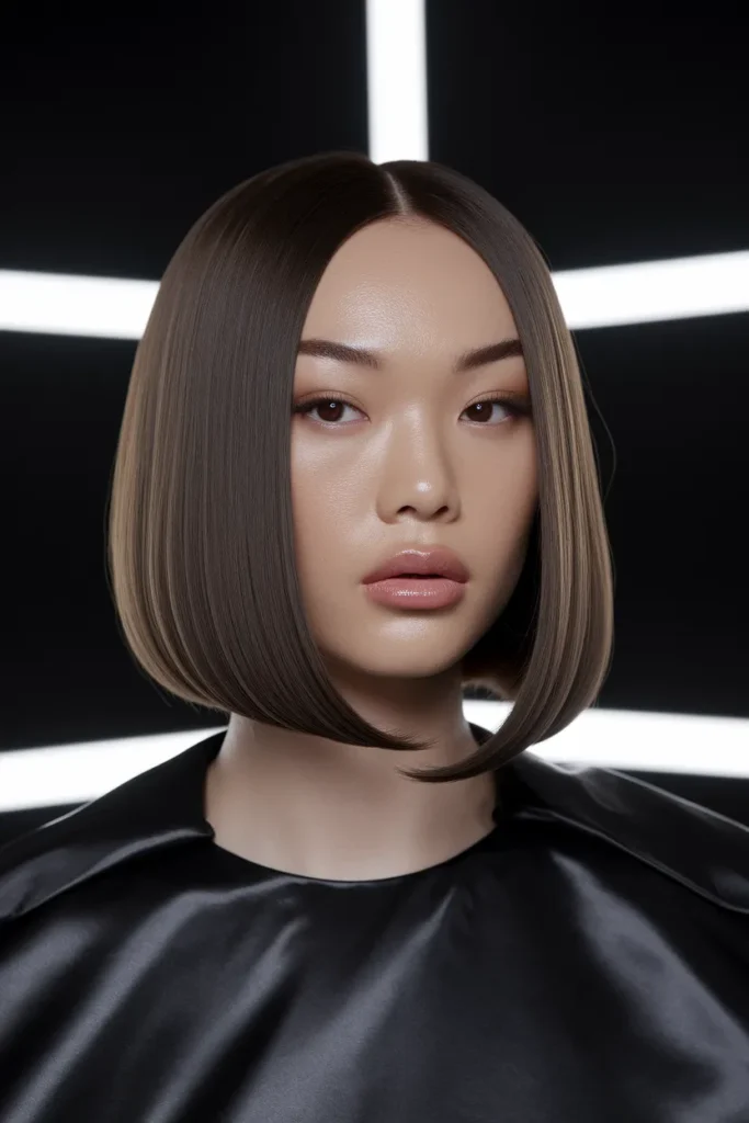 Sleek Middle Part