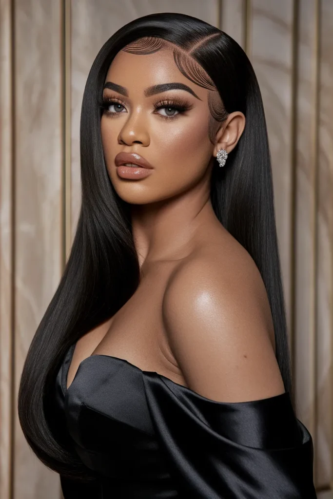 Sleek Middle Part