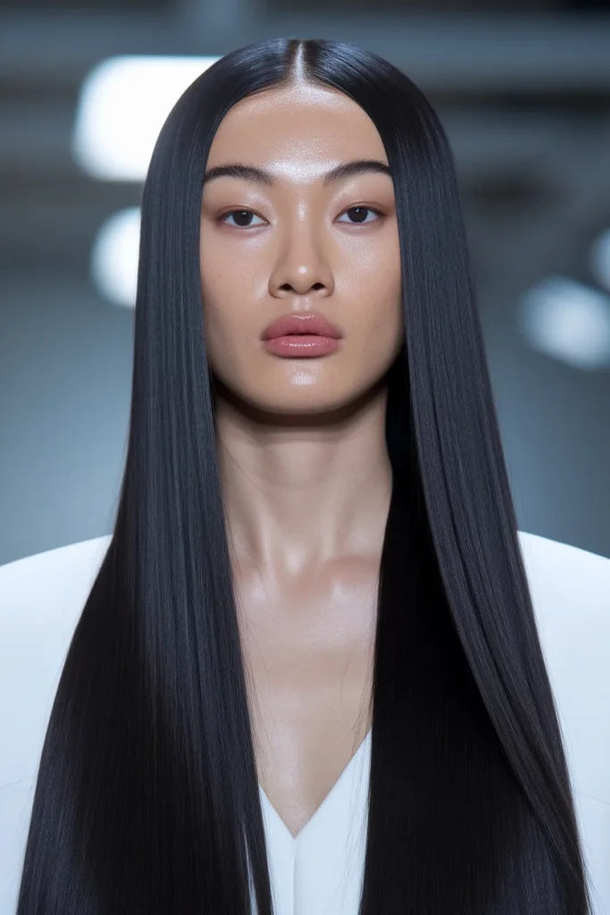 Sleek Middle Part