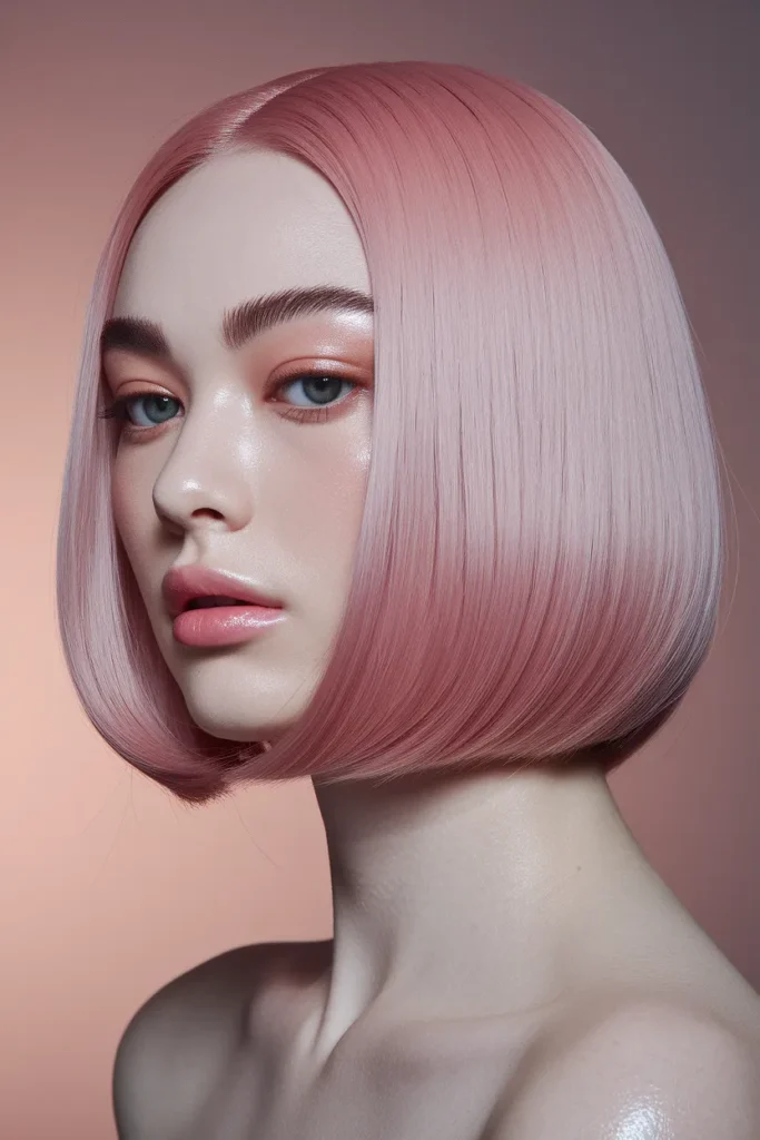 Soft Rose Gold Bob