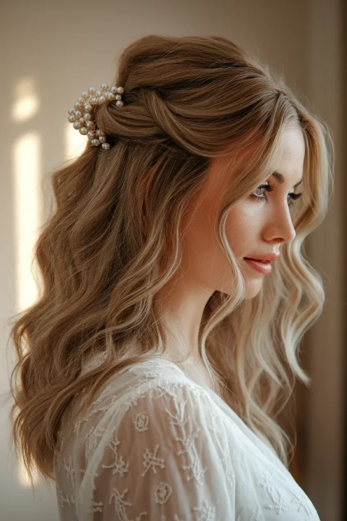 Soft Wavy Half Up