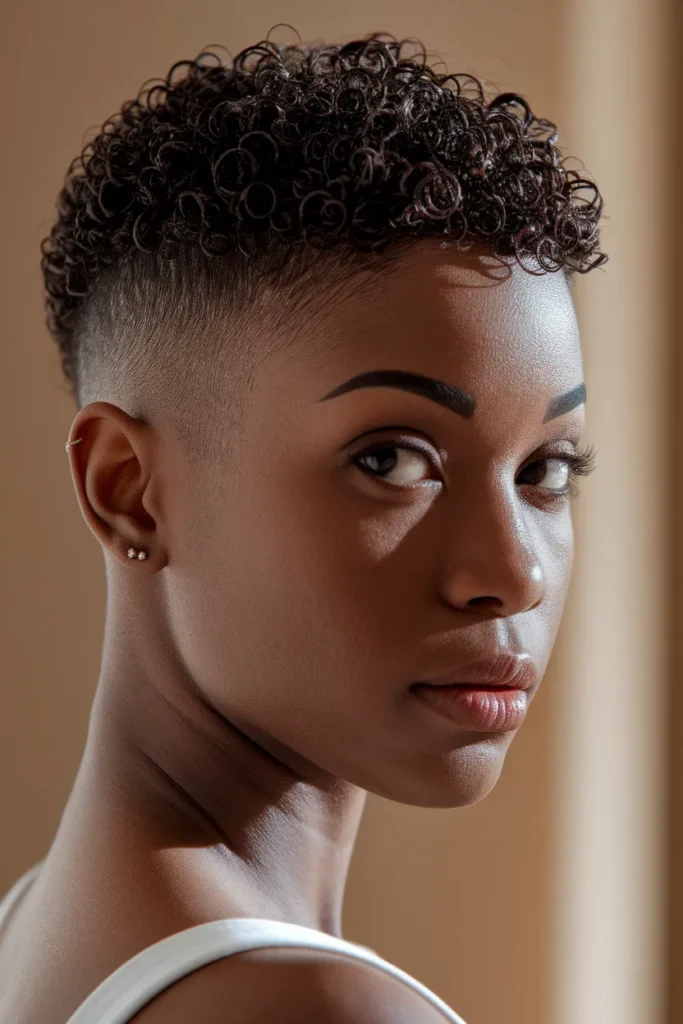 Tapered Curly Pixie
