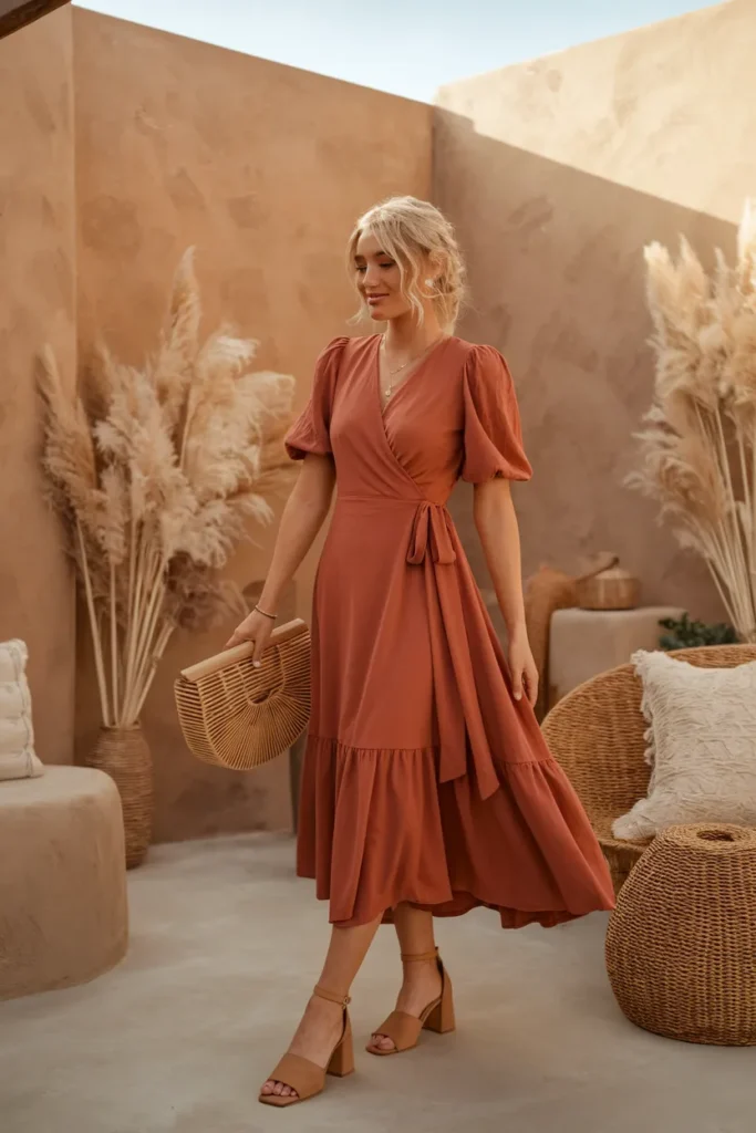 Terracotta Wrap Midi