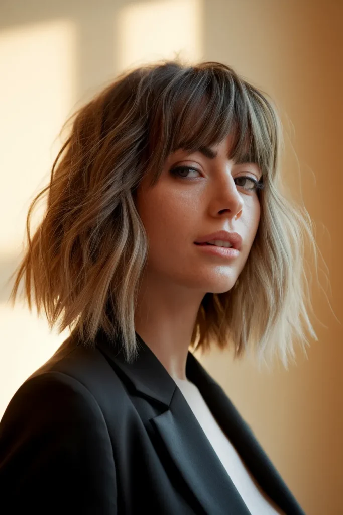 Wavy Curtain Bob