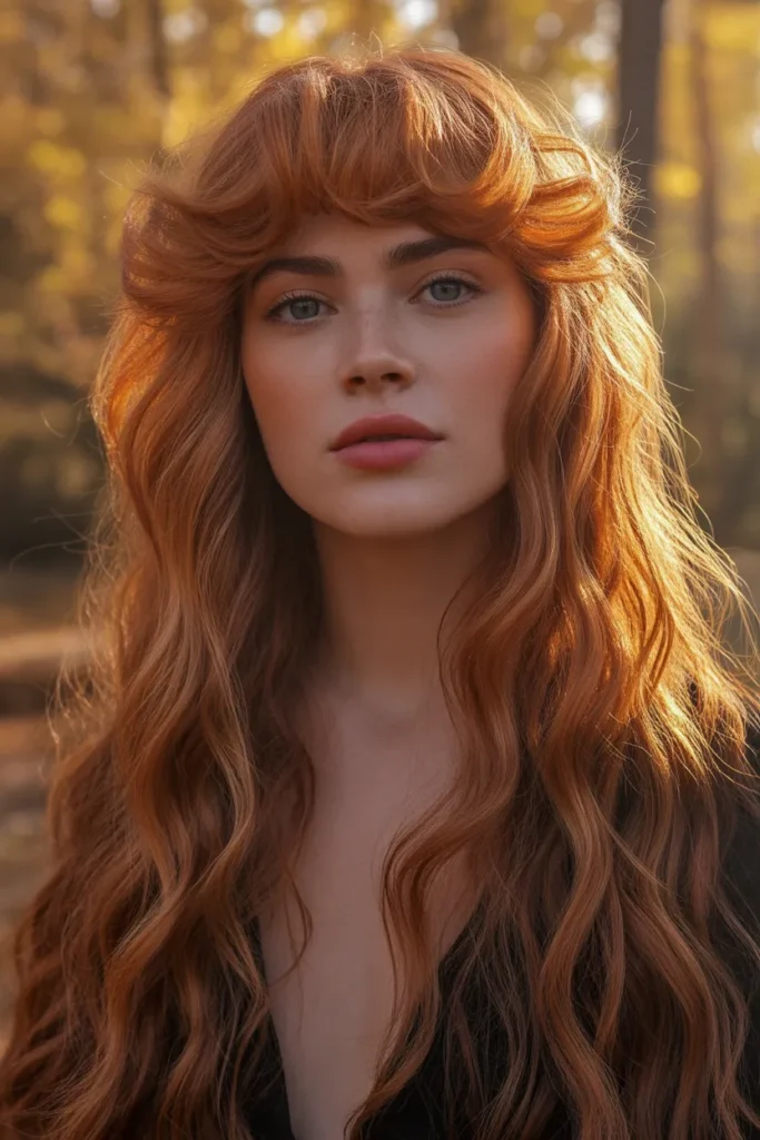 Autumn Flame Witch Hair with Fiery Bangs