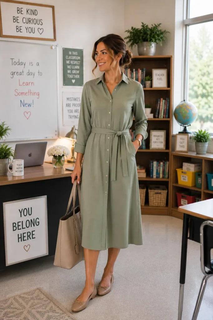 Belted Shirt Dress