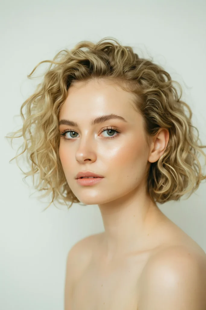 Blonde Curly TWA with Soft Definition