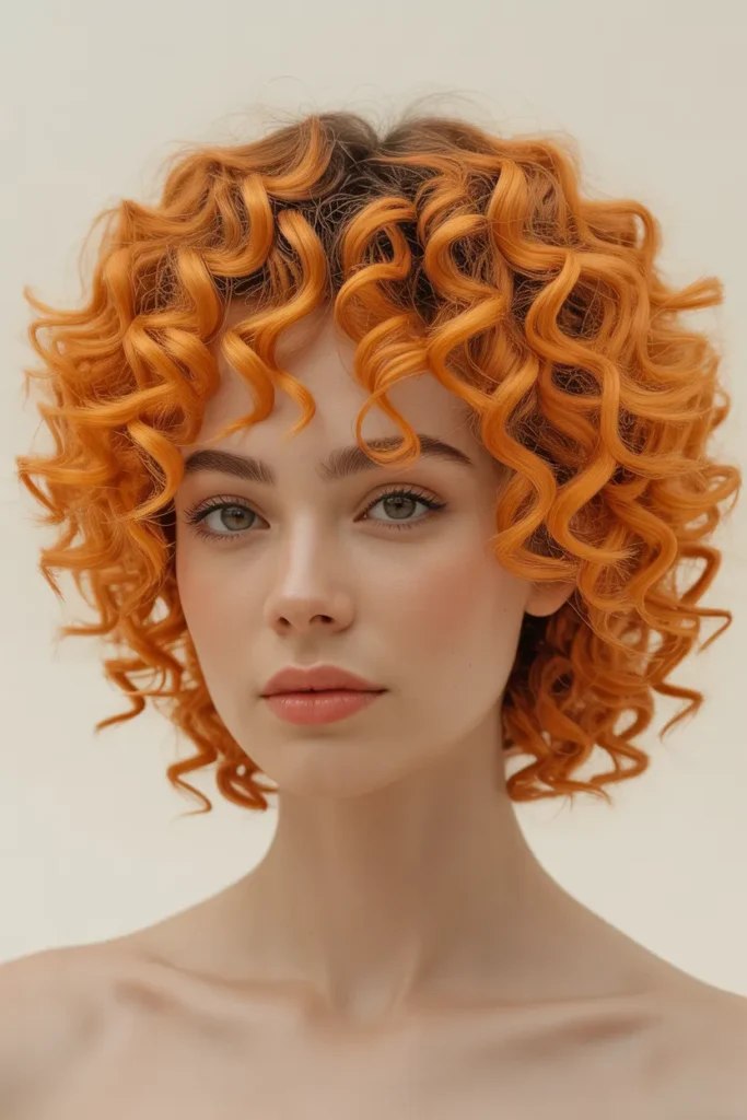 Bold Orange TWA with Defined Curls