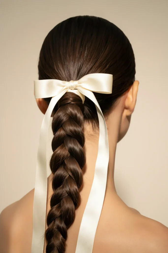 Bow Braided Ponytail