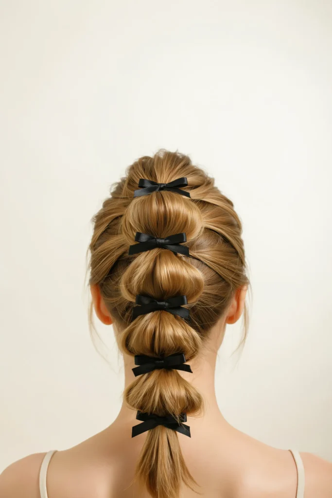 Bow Bubble Ponytail