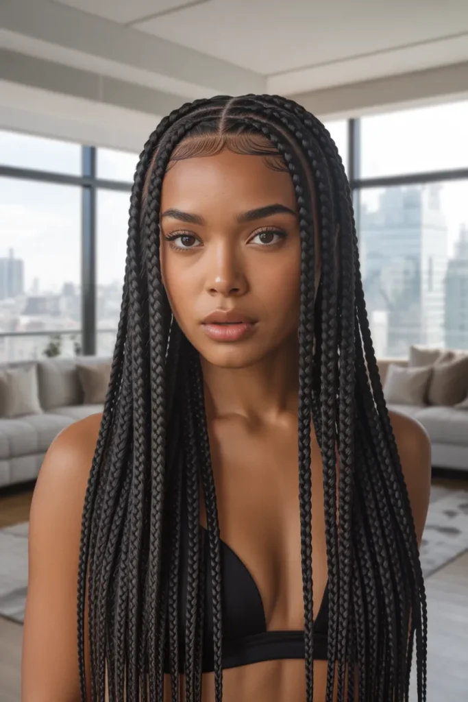 Bra-Length Knotless Braids