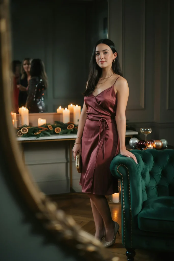 Burgundy Wrap Dress
