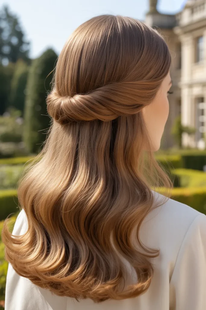 Classic Half Up Half Down with Soft Waves