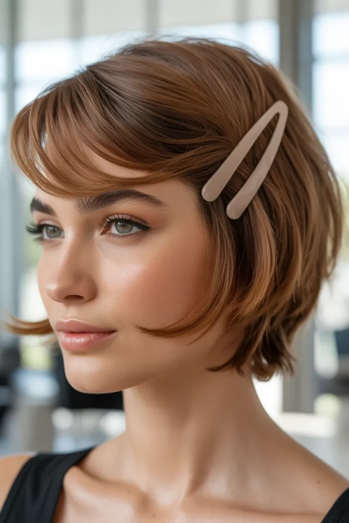  Claw Clip with Curtain Bangs Out