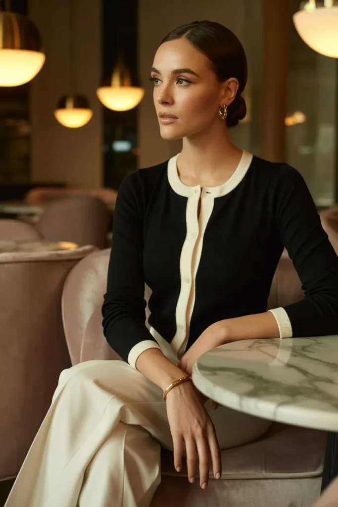 Contrast Trim Cardigan