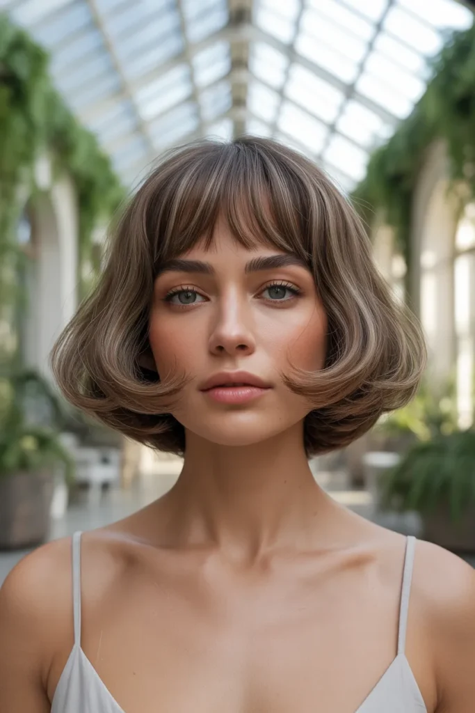 Curtain Bangs Kitty Cut with Soft Volume