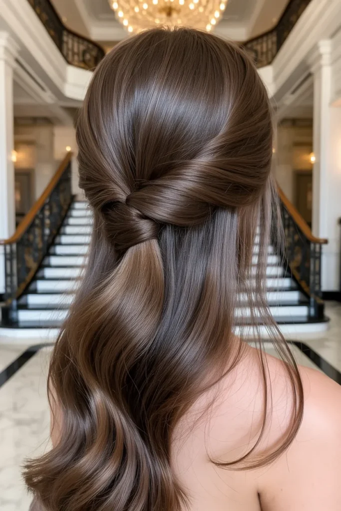 Elegant Half Up Half Down French Twist